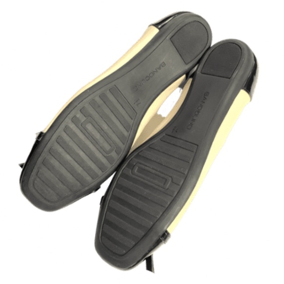 NWOT Black & Ivory Ballet Flats with Silver Buckle - Picture 2 of 5